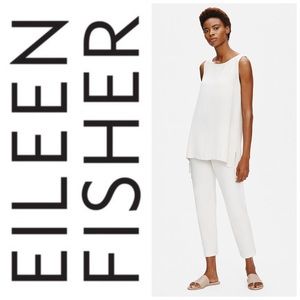 Eileen Fisher White Cotton Pants Lg